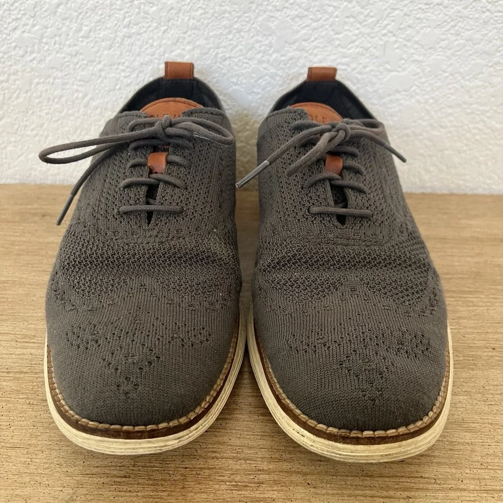 Cole Haan Original Grand Stitchlite Shoes Mens Sz 8.5 Gray Wingtip Oxford Dress